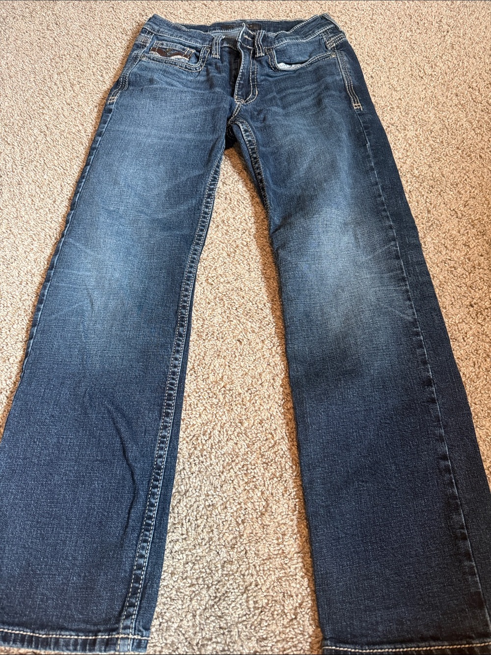 Men's Classic Dark Blue Bootcut Jeans